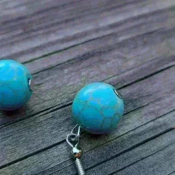 Vintage  turquoise drop earrings - Picture 13 of 17